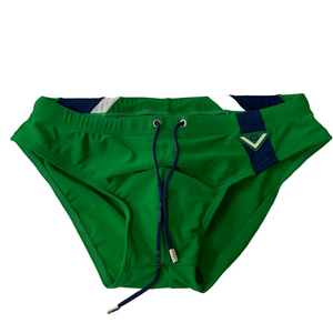 2 Eros Swim Briefs Size 30/31 Men Small Green Blue White New Without Tags Bikini